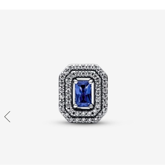 Pandora sparkling blue levelled rectangular charm - Picture 4 of 8